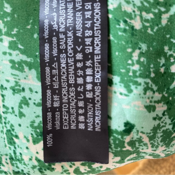 Zara Green Printed Wrap Skirt with Beaded Waist Size S - Picture 12 of 12